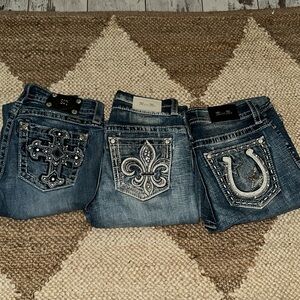 3 pairs of miss me jeans